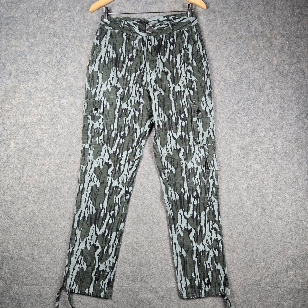 Half Evil 333 Cargo Pants Mens 30 Green Tiger Camo Streetwear Tactical Ripstop